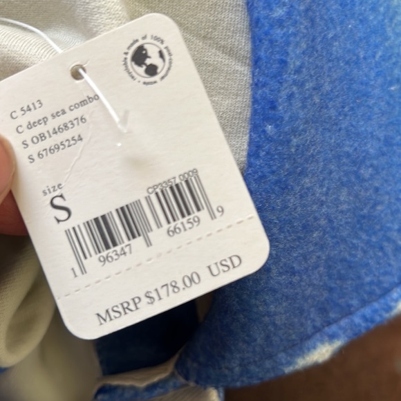 Free people women printed ruby jacket deep sea combo size S oversized new - Picture 8 of 13